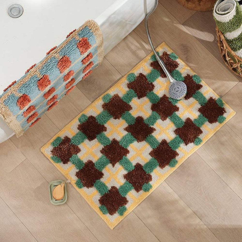 Moroccan Design Non-Slip Bath Mat with Quick-Dry Surface – Soft Fabric Bathroom Mat 7