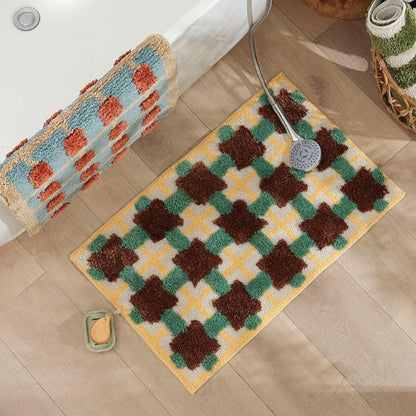 Moroccan Design Non-Slip Bath Mat with Quick-Dry Surface – Soft Fabric Bathroom Mat 7