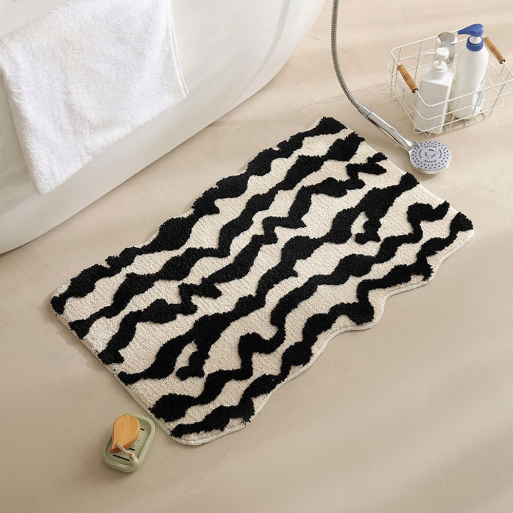 Moroccan Design Non-Slip Bath Mat with Quick-Dry Surface – Soft Fabric Bathroom Mat 9