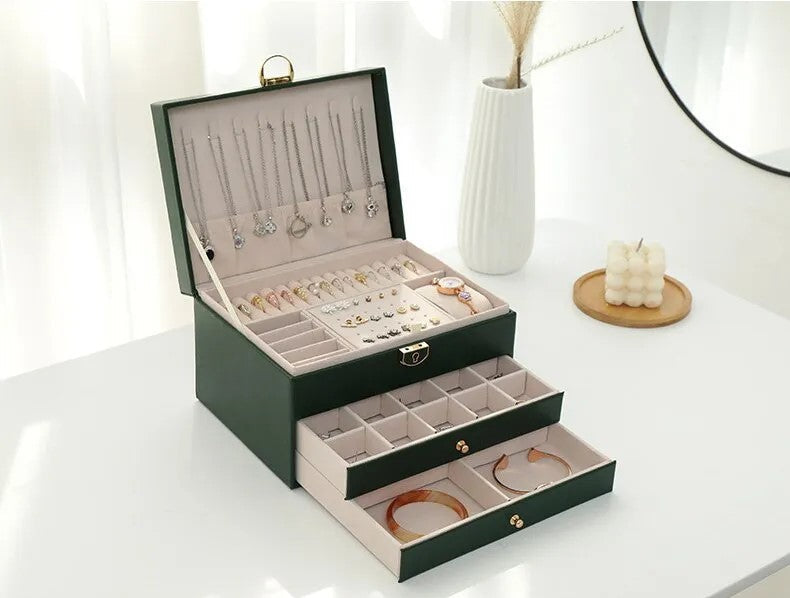 Multi-Layer Leather Jewelry Box | Rings, Necklaces & Bracelets | Organized Storage 4