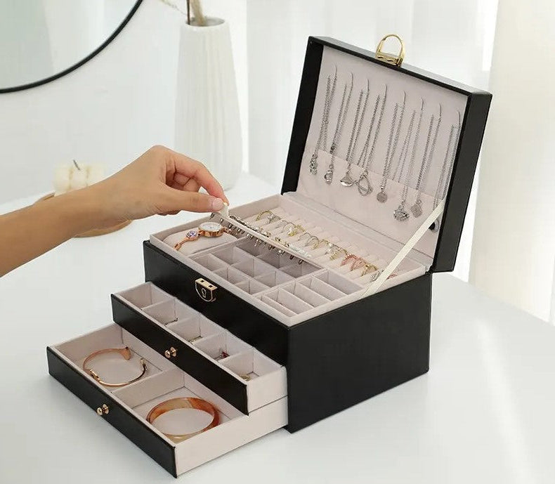 Multi-Layer Leather Jewelry Box | Rings, Necklaces & Bracelets | Organized Storage 8
