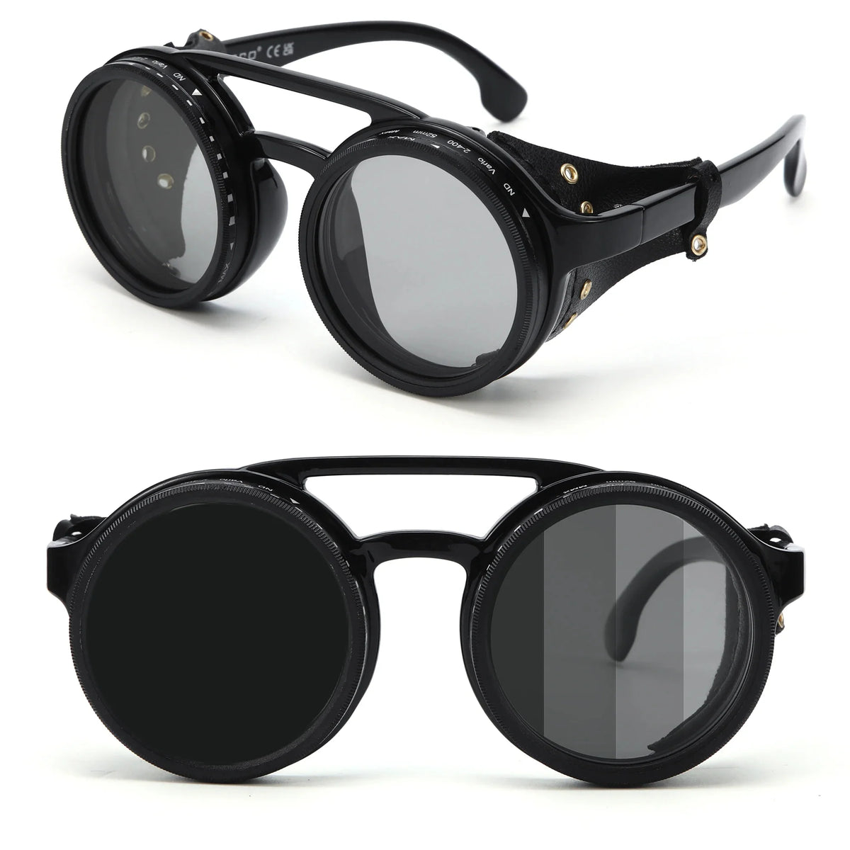 ND9 Adjustable Polarized Sunglasses Retro Round UV400 Outdoor Driving Glasses 0