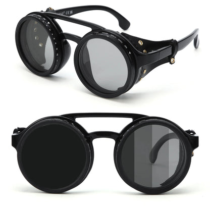 ND9 Adjustable Polarized Sunglasses Retro Round UV400 Outdoor Driving Glasses 0