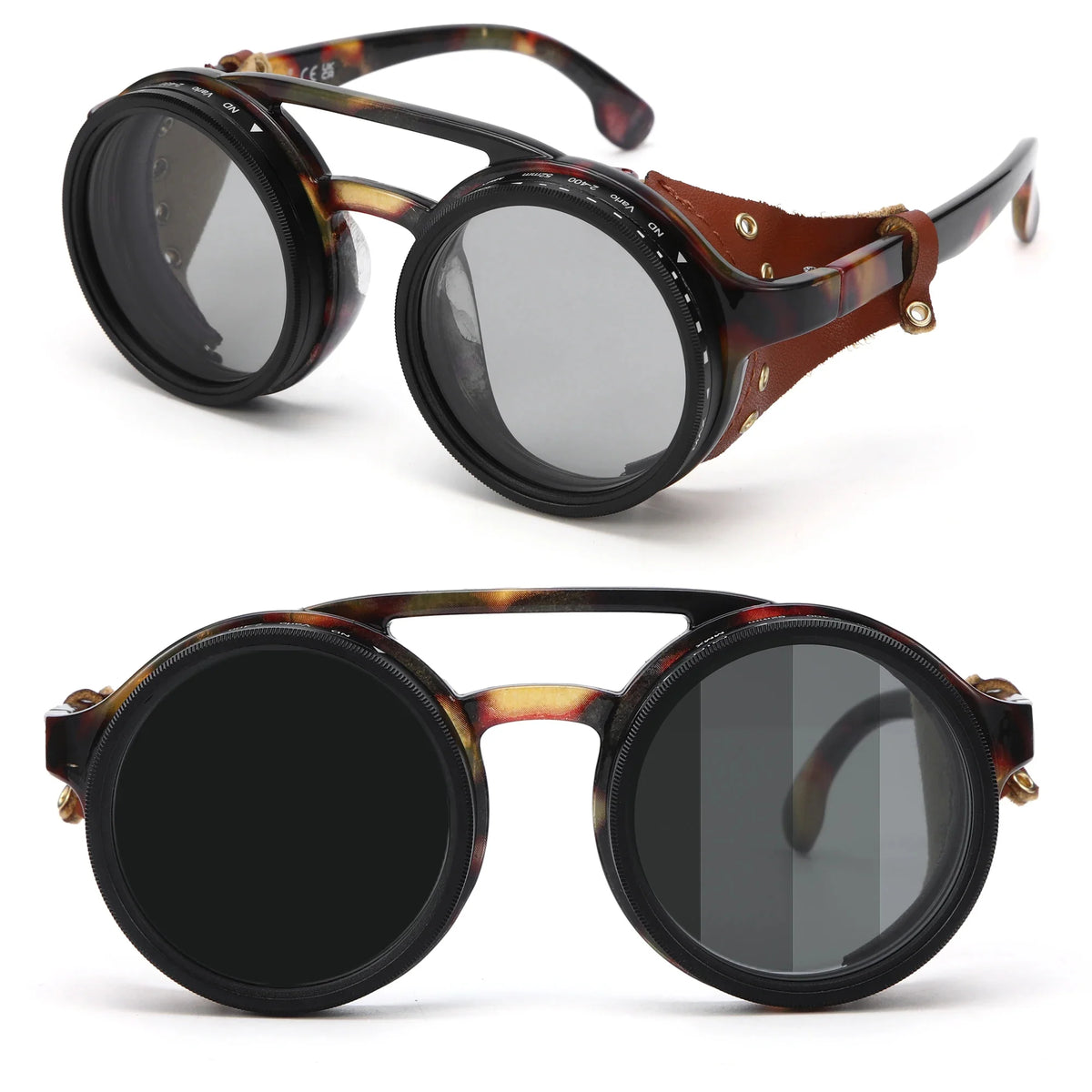 ND9 Adjustable Polarized Sunglasses Retro Round UV400 Outdoor Driving Glasses 1