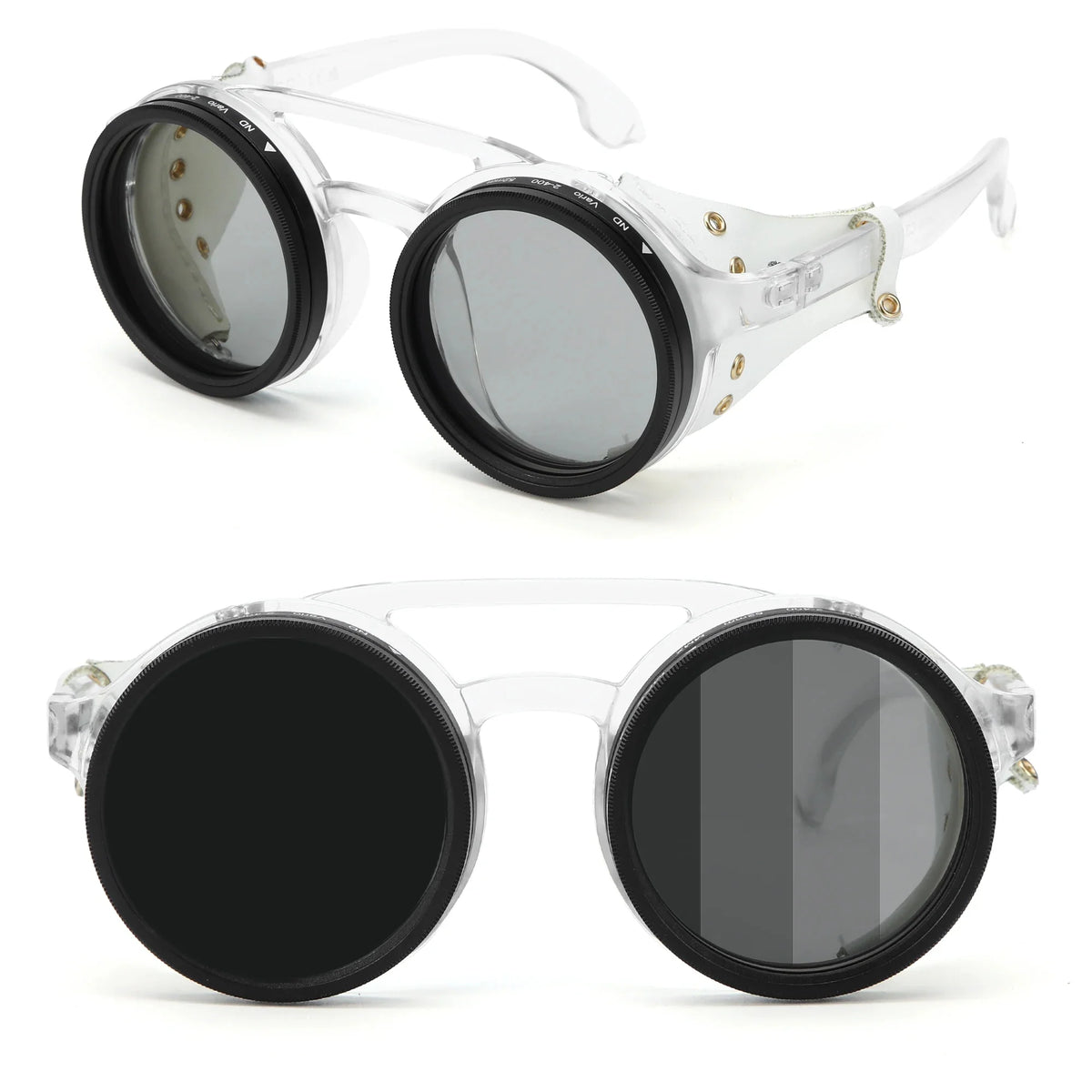 ND9 Adjustable Polarized Sunglasses Retro Round UV400 Outdoor Driving Glasses 2
