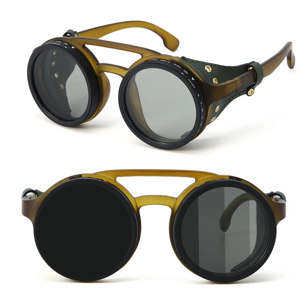ND9 Adjustable Polarized Sunglasses Retro Round UV400 Outdoor Driving Glasses 4