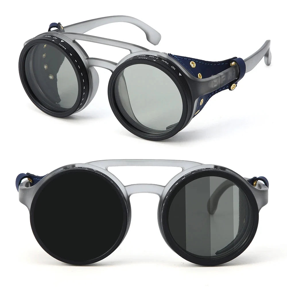 ND9 Adjustable Polarized Sunglasses Retro Round UV400 Outdoor Driving Glasses 5