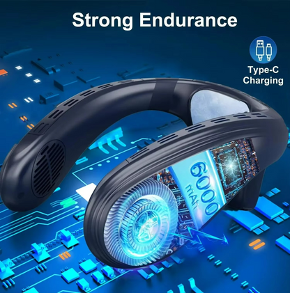 Neck Fan | Portable Wearable Cooling Fan | 360° Airflow | Semiconductor Cooling | USB-C Rechargeable 5