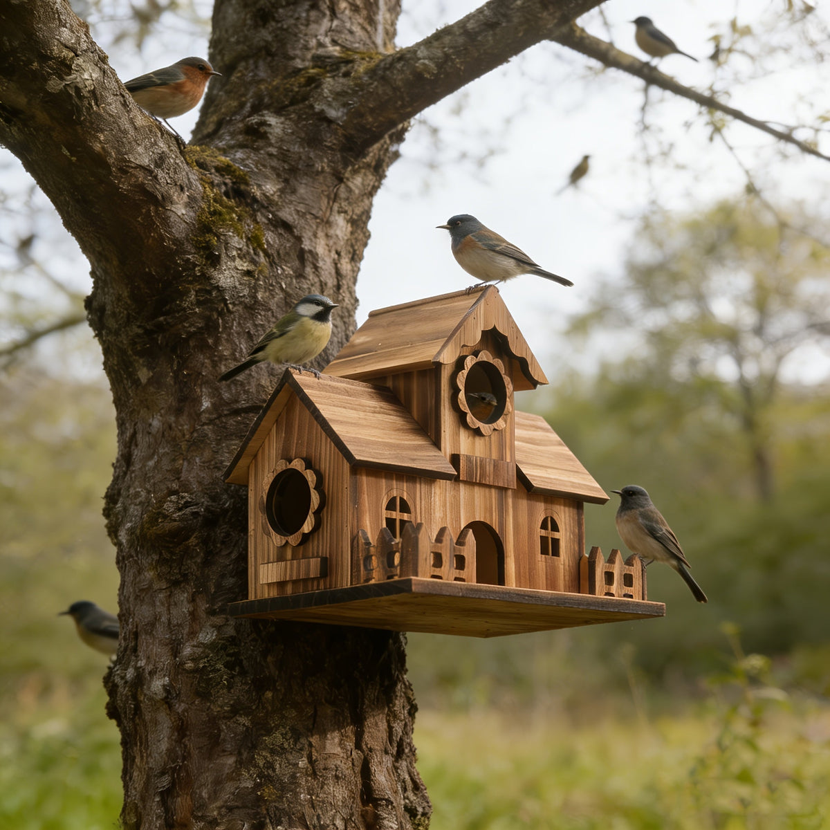 Nestra - Classic Untreated Birdhouse 6