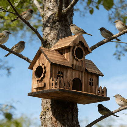 Nestra - Classic Untreated Birdhouse 7