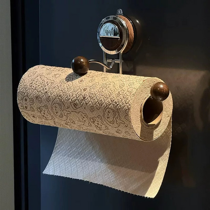 No-Drill Suction Toilet Paper Holder Stand with Wood-Grain Design – Stainless Steel, Easy Installation for Smooth Surfaces 12