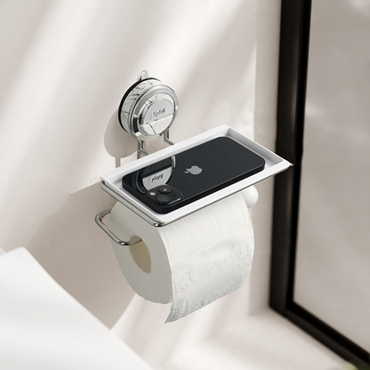 No-Drill Suction Toilet Paper Holder Stand with Wood-Grain Design – Stainless Steel, Easy Installation for Smooth Surfaces 13