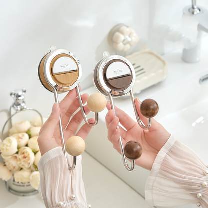 No-Drill Suction Toilet Paper Holder Stand with Wood-Grain Design – Stainless Steel, Easy Installation for Smooth Surfaces 6