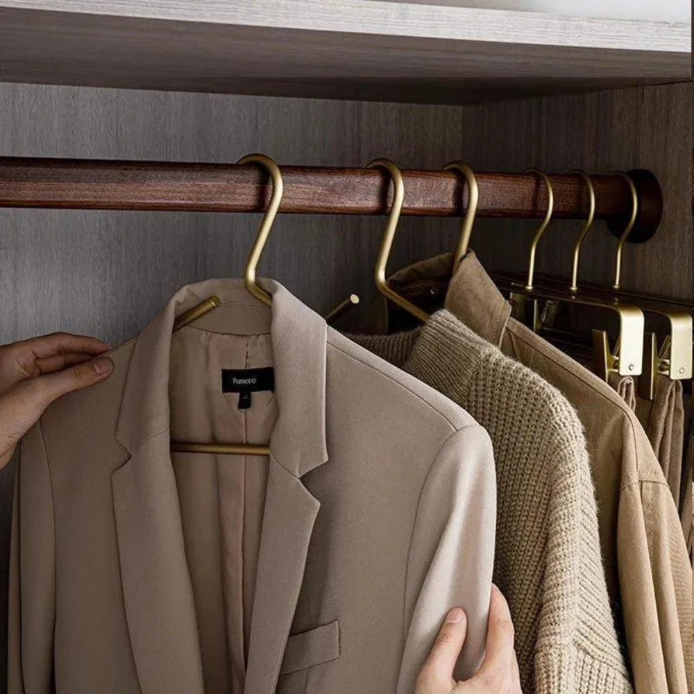 Non-Slip Clothes Hangers Set of 5 Space-Saving Closet Storage 3