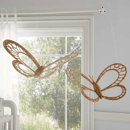 Nordic Natural Rattan Hand-Woven Butterfly Wall Ornament | Boho Home Decor 2