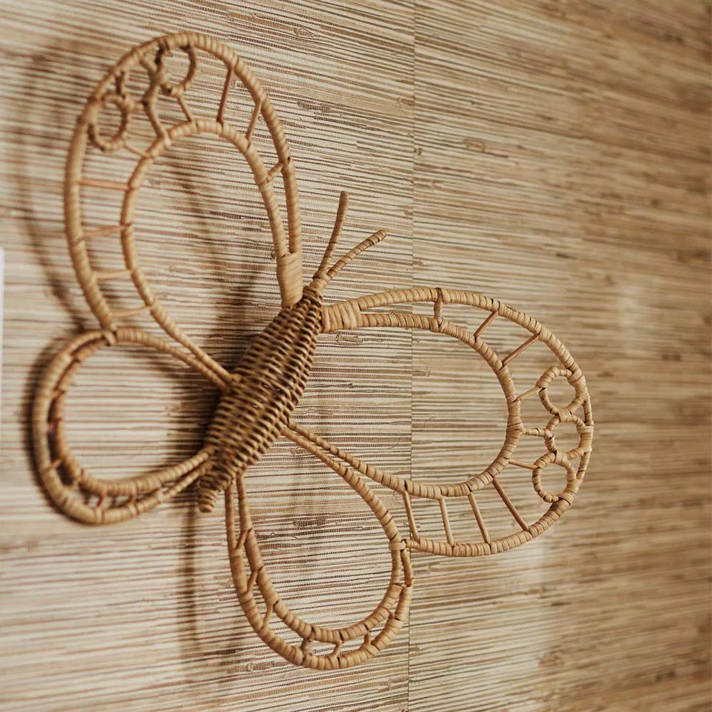 Nordic Natural Rattan Hand-Woven Butterfly Wall Ornament | Boho Home Decor 3