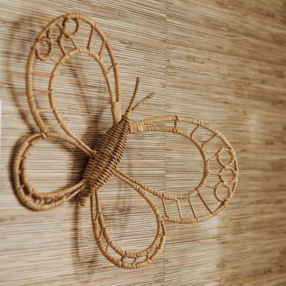 Nordic Natural Rattan Hand-Woven Butterfly Wall Ornament | Boho Home Decor 3