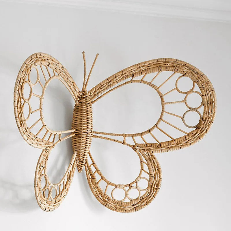 Nordic Natural Rattan Hand-Woven Butterfly Wall Ornament | Boho Home Decor 6