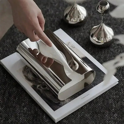 Nordic Stainless Steel Mirror Napkin Holder Desktop 1