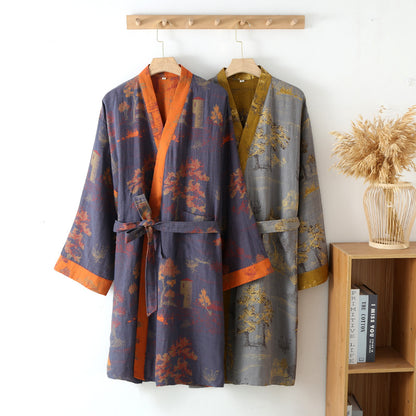 Eloria Waffle Cotton Kimono Robe for Women - Relaxed Fit Breathable Loungewear Bathrobe