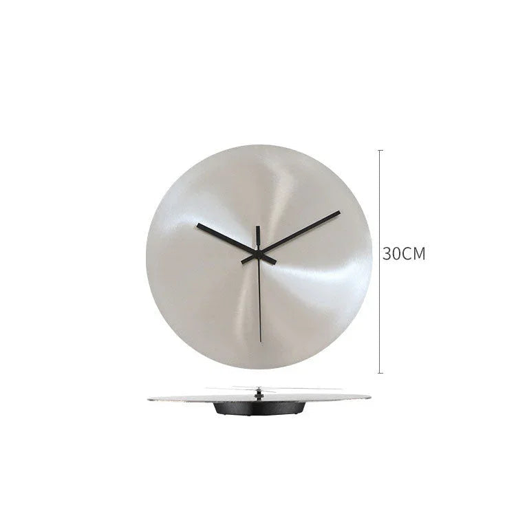 Royeva Modern Stainless Steel Silent Wall Clock - Minimalist No-Digit Design