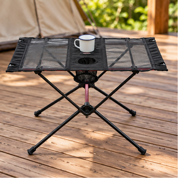 Royora Portable Folding Aluminium Camping Table-Lightweight Picnic Desk with Carry Bag