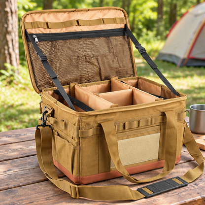 Royora 30L Padded Camp Kitchen Storage Crate With Dividers