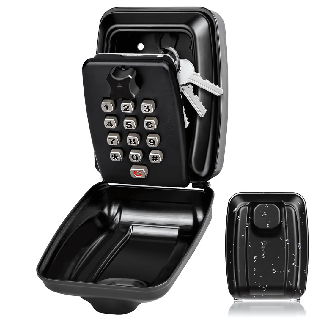 Outdoor Key Box – Weather-resistant metal, compact design for wall mounting in the garden or outdoor area 0