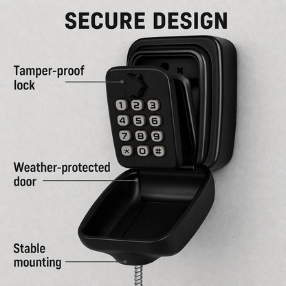Outdoor Key Box – Weather-resistant metal, compact design for wall mounting in the garden or outdoor area 5