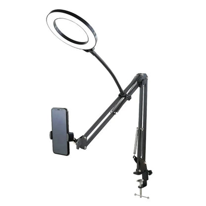 Overhead Phone Tripod with Ring Light Desktop Mount for Video Recording & Filming 4