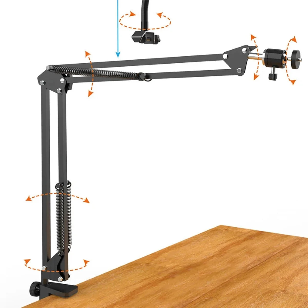 Overhead Phone Tripod with Ring Light Desktop Mount for Video Recording & Filming 5