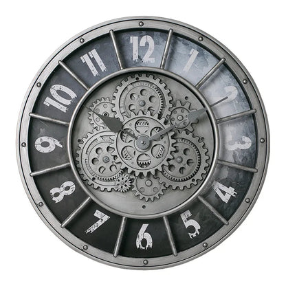 Oversized Industrial Moving Gear Roman Numeral Wall Clock 3