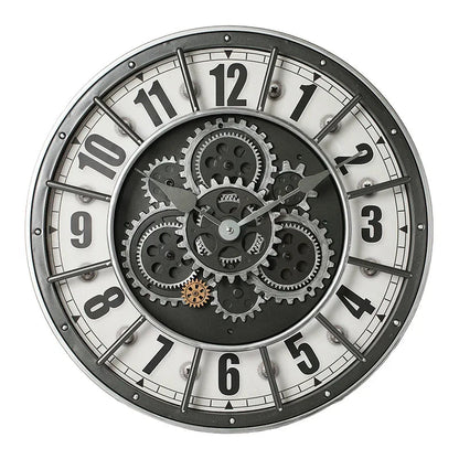 Oversized Industrial Moving Gear Roman Numeral Wall Clock 4