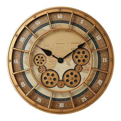 Oversized Industrial Moving Gear Roman Numeral Wall Clock 5