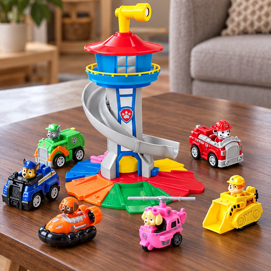 Royelle Spiral Car Track Playset Tower With Rescue Vehicles And Toy Cars