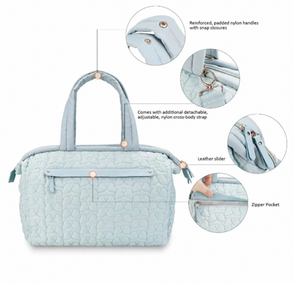 Royeva Quilted Travel Duffel Bag Spacious Weekender With Pockets And Adjustable Strap