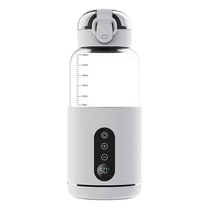 Portable Baby Bottle Warmer | USB | Borosilicate Glass | 300ml | 37–55°C | LED Display | 8hr 1