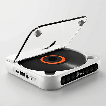 Portable Bluetooth CD Player – Compact & Rechargeable – Compatible with CD, CD-R, CD-RW & MP3 – Includes USB-C – Wireless & 3.5mm Audio | Sansoti 0