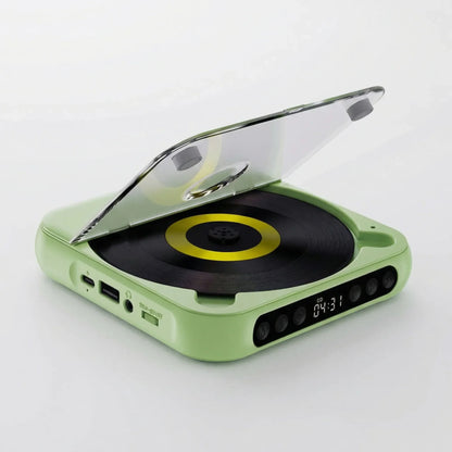 Portable Bluetooth CD Player – Compact & Rechargeable – Compatible with CD, CD-R, CD-RW & MP3 – Includes USB-C – Wireless & 3.5mm Audio | Sansoti 11