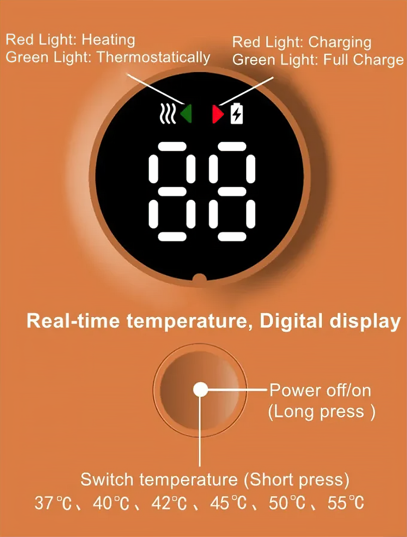 Portable Bottle Warmer | 6 Temperature Settings | Digital Display | USB Rechargeable | Travel 3
