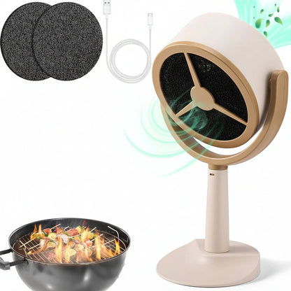 Portable Rechargeable Range Hood Kitchen Exhaust Fan Adjustable Airflow 0
