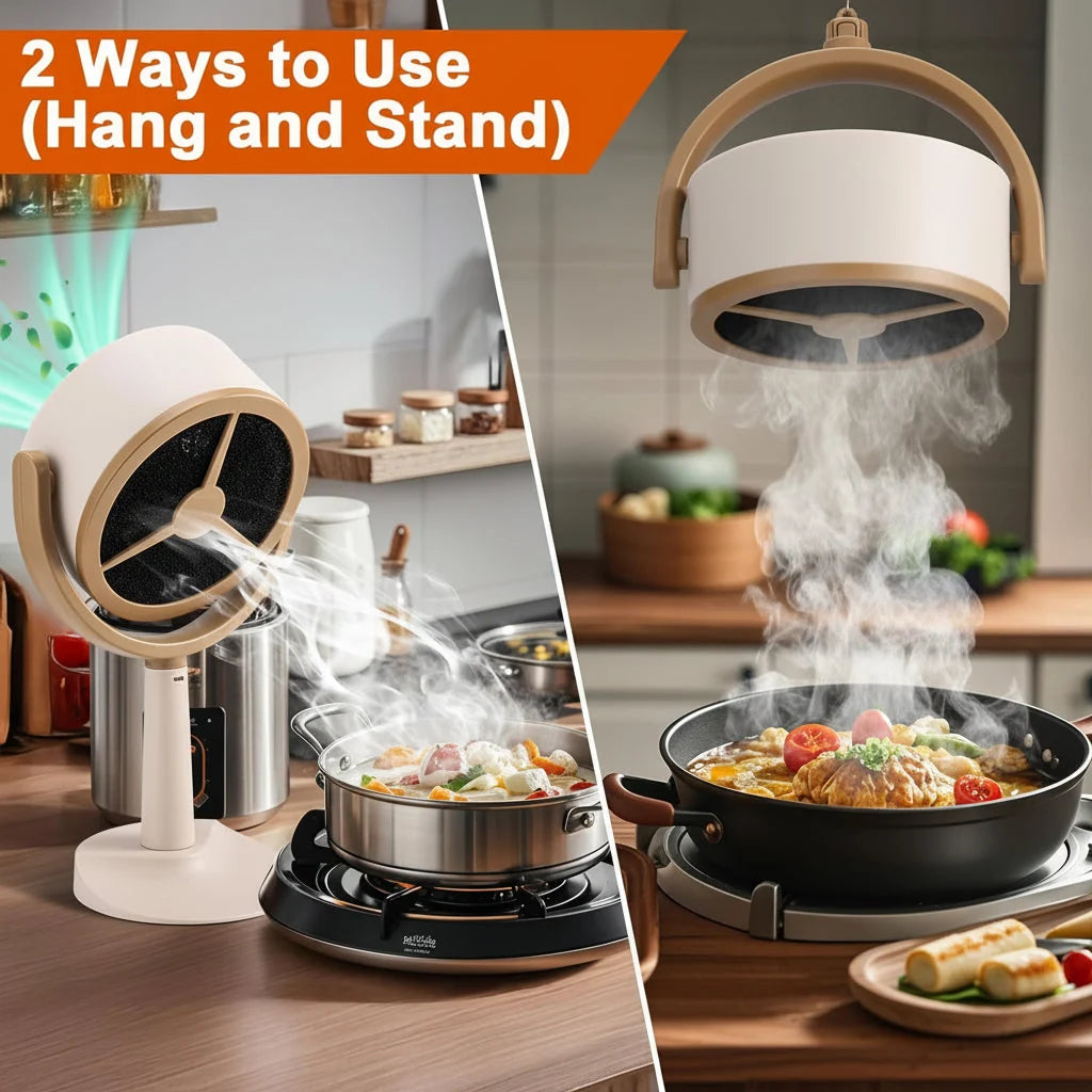 Portable Rechargeable Range Hood Kitchen Exhaust Fan Adjustable Airflow 4