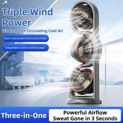 Portable USB Fan | 360° Circulation | 5 Speed Settings | 1200mAh | Rechargeable | Compact 0