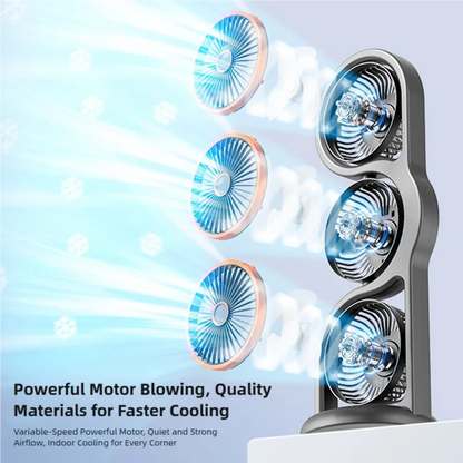 Portable USB Fan | 360° Circulation | 5 Speed Settings | 1200mAh | Rechargeable | Compact 2