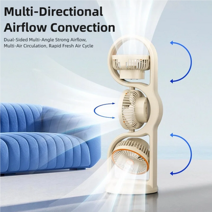 Portable USB Fan | 360° Circulation | 5 Speed Settings | 1200mAh | Rechargeable | Compact 4