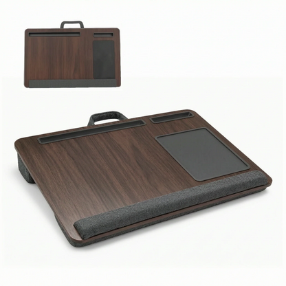 Portable Wooden Laptop Desk Ergonomic Bed Tray with Wrist Rest & Mouse Pad 0