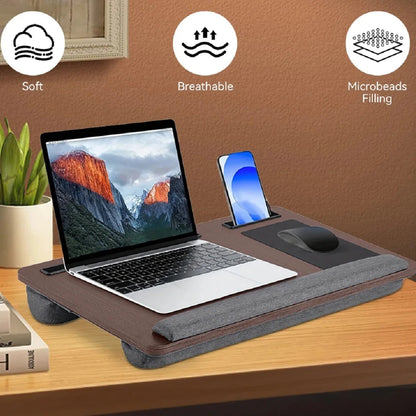 Portable Wooden Laptop Desk Ergonomic Bed Tray with Wrist Rest & Mouse Pad 2