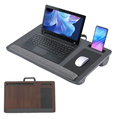Portable Wooden Laptop Desk Ergonomic Bed Tray with Wrist Rest & Mouse Pad 4