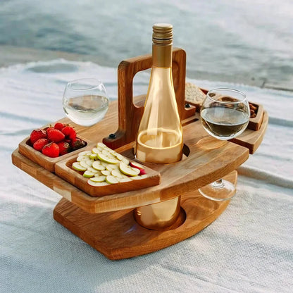 Portable Wooden Picnic Table – WineNest 0