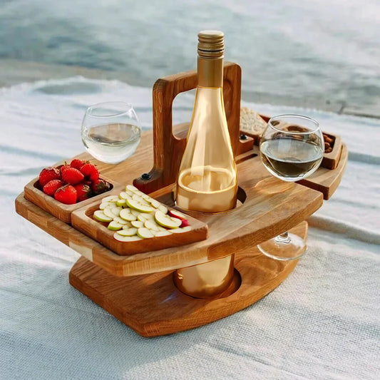 Portable Wooden Picnic Table – WineNest 0